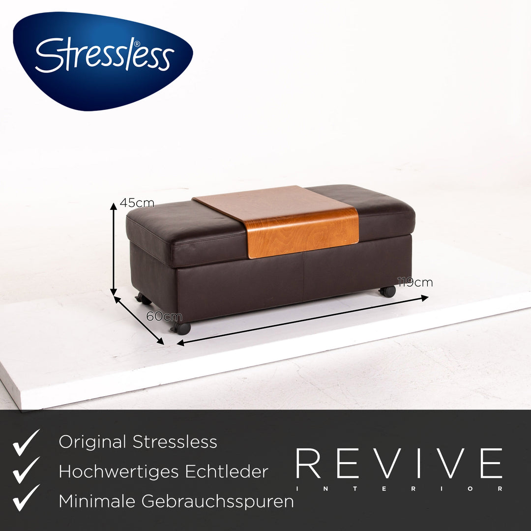 Stressless Arion Leder Sessel Garnitur Braun Dunkelbraun 1x Sessel 1x Hocker Relaxfunktion Funktion #14943