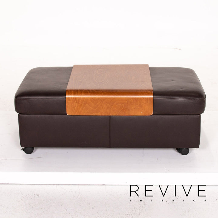 Ensemble fauteuil en cuir Stressless Arion marron marron foncé 1x fauteuil 1x tabouret fonction relaxation fonction #14943