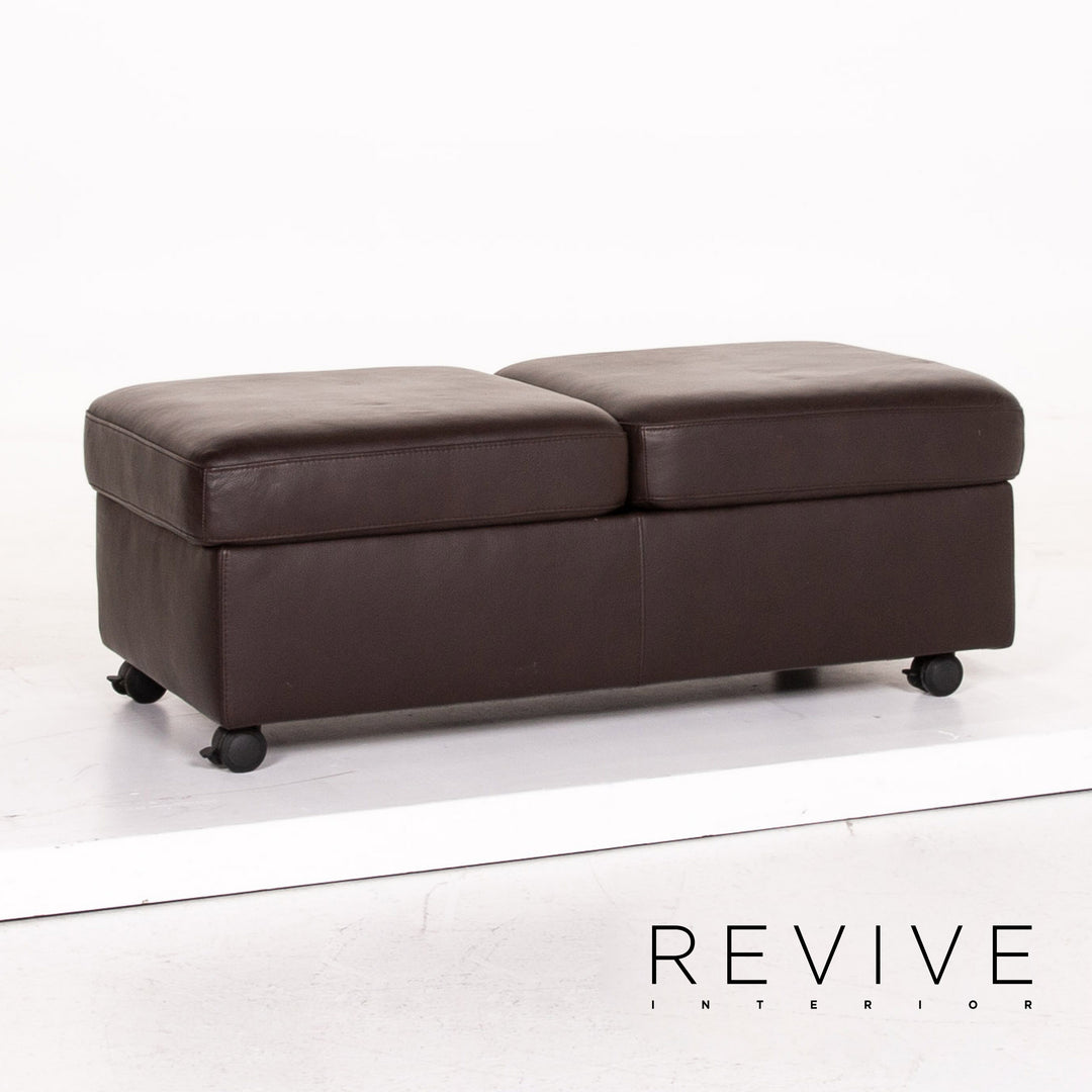 Ensemble fauteuil en cuir Stressless Arion marron marron foncé 1x fauteuil 1x tabouret fonction relaxation fonction #14943
