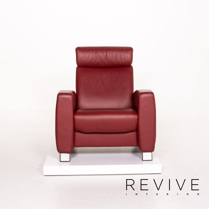 Stressless Arion Leder Sessel Garnitur Rot 2x Sessel Funktion #14254