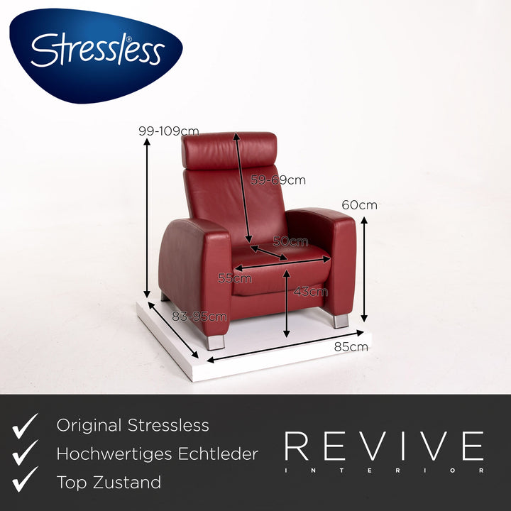 Stressless Arion Leder Sessel Garnitur Rot 2x Sessel Funktion #14254
