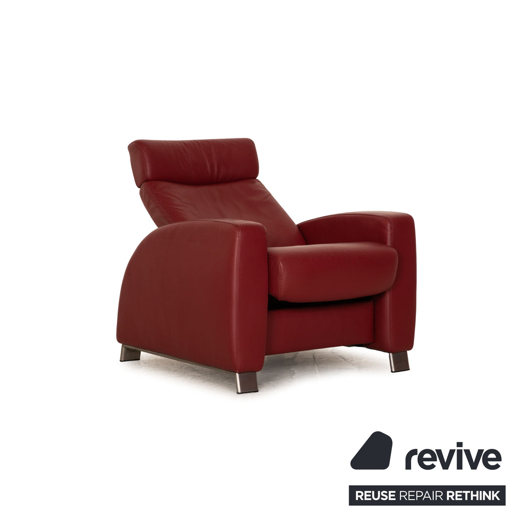 Stressless Arion Leder Sessel Garnitur Rot Relax Funktion