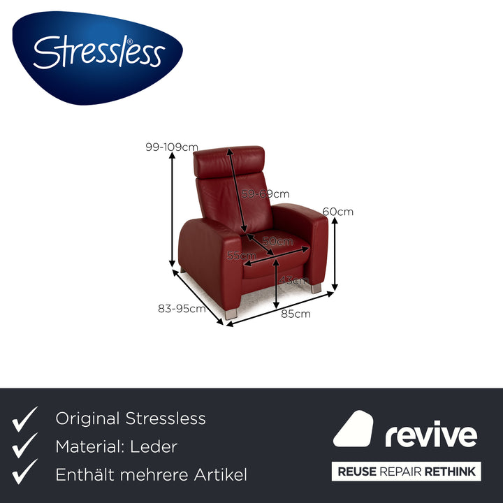 Stressless Arion Leder Sessel Garnitur Rot Relax Funktion
