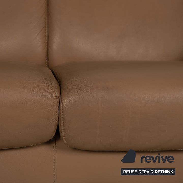 Stressless Arion Leder Sofa Beige Viersitzer Couch Funktion