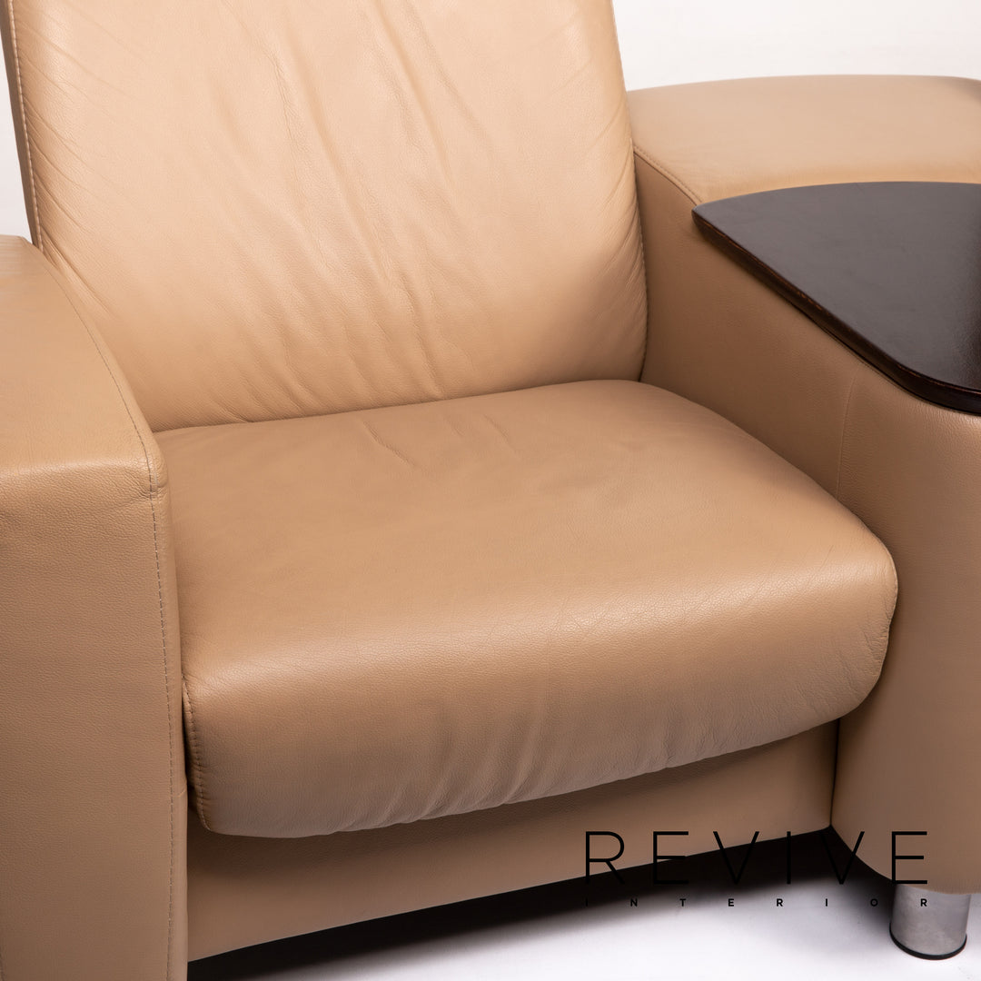 Stressless Arion Leder Sofa Beige Zweisitzer Funktion Heimkino #13902