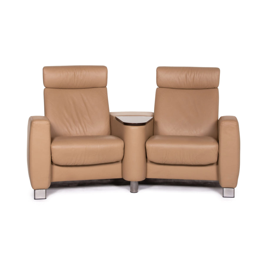 Stressless Arion Leder Sofa Beige Zweisitzer Funktion Heimkino #13902