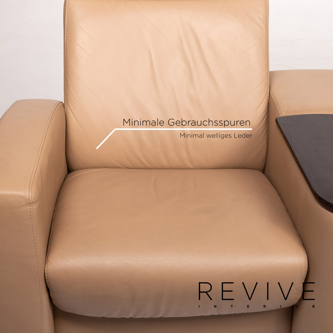 Stressless Arion Leder Sofa Beige Zweisitzer Funktion Heimkino #13902