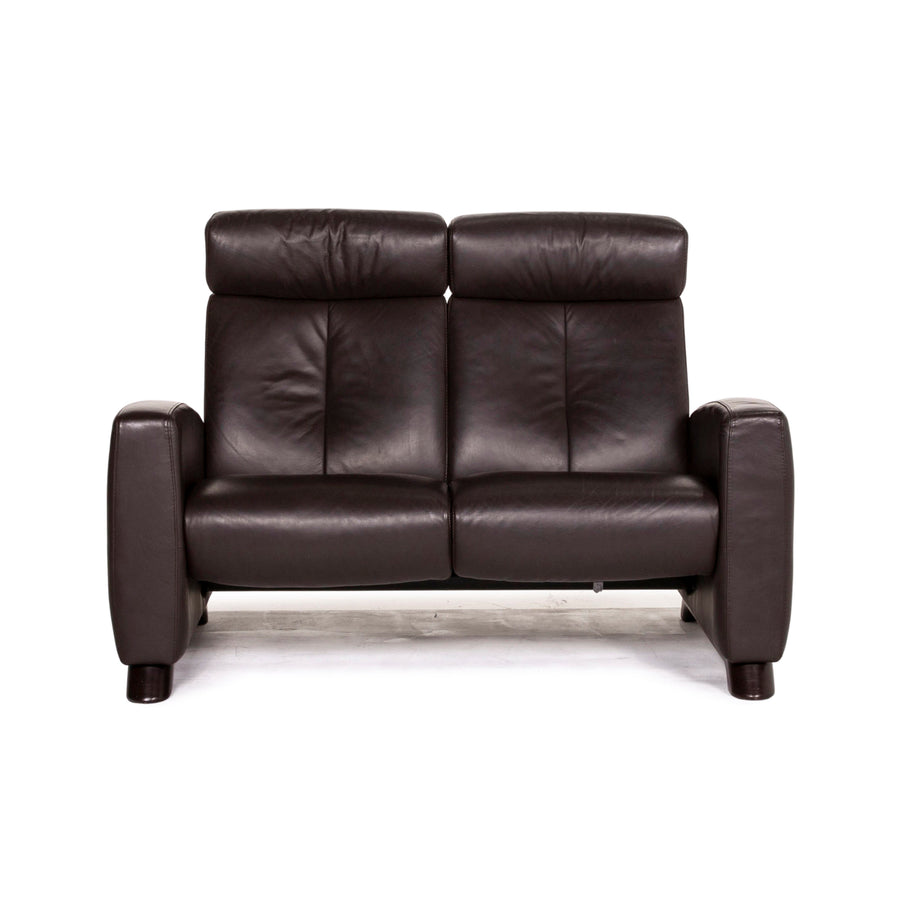 Stressless Arion leather sofa brown dark brown two-seater function relax function couch #14396