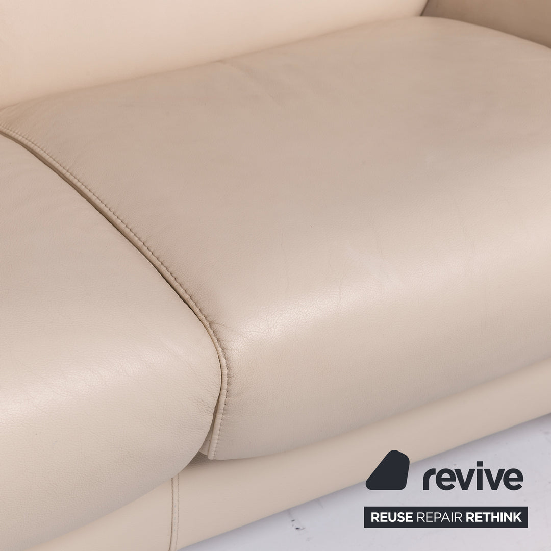 Stressless Arion Leder Sofa Creme Dreisitzer Funktion Relaxfunktion Couch