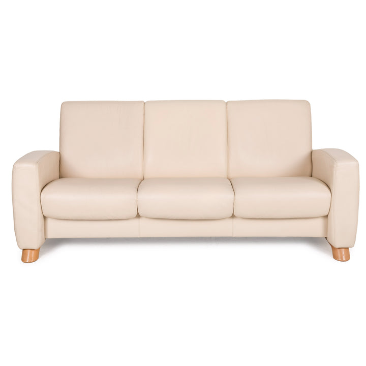 Stressless Arion Leder Sofa Creme Dreisitzer Funktion Relaxfunktion Couch