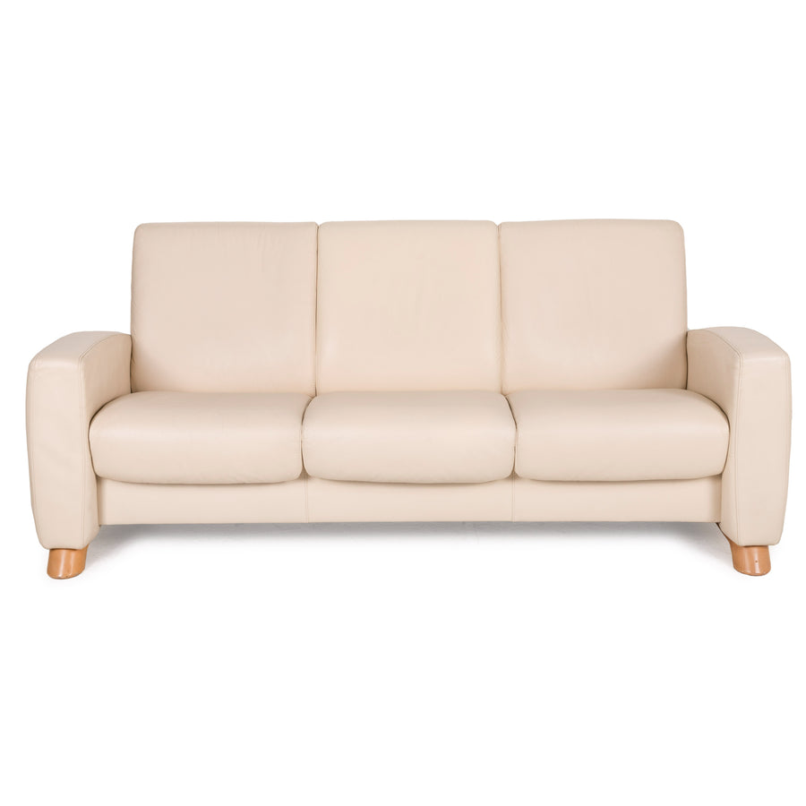 Stressless Arion Leder Sofa Creme Dreisitzer Funktion Relaxfunktion Couch