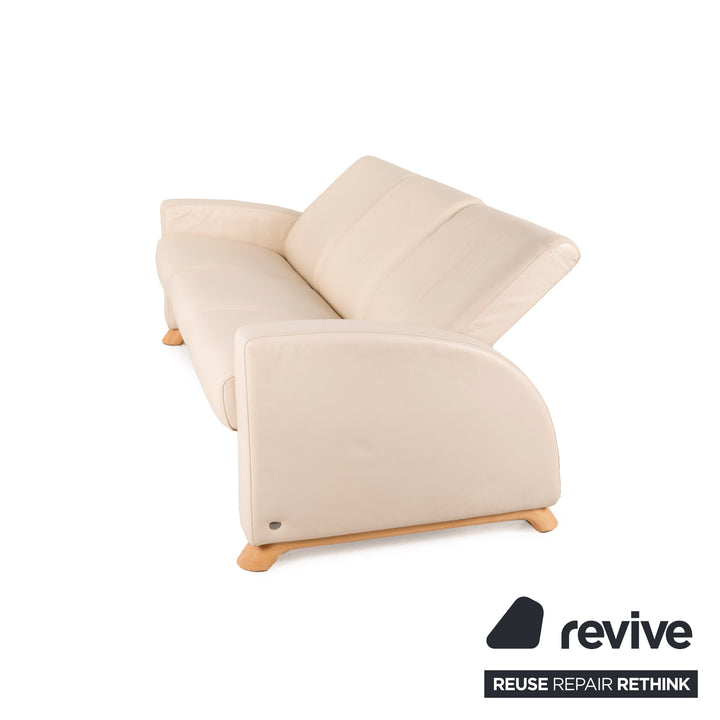 Stressless Arion Leder Sofa Creme Dreisitzer Funktion Relaxfunktion Couch