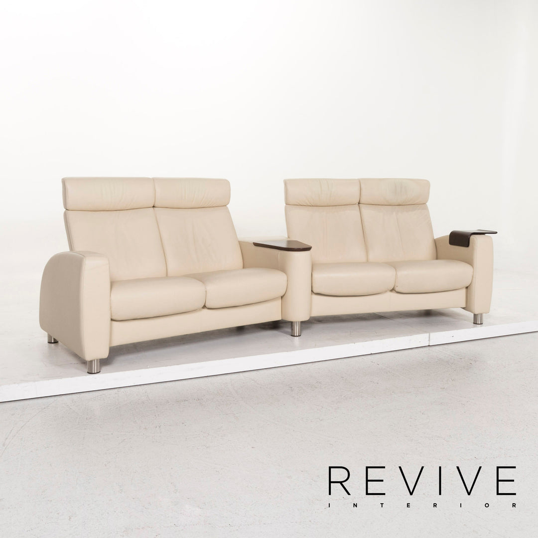 Stressless Arion canapé en cuir crème quatre places Home cinéma canapé fonction Relax canapé #12955