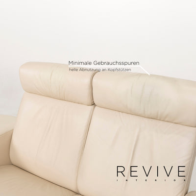 Stressless Arion Leder Sofa Creme Viersitzer Heimkinosofa Relaxfunktion Funktion Couch #12955