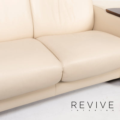 Stressless Arion Leder Sofa Creme Viersitzer Heimkinosofa Relaxfunktion Funktion Couch #12955