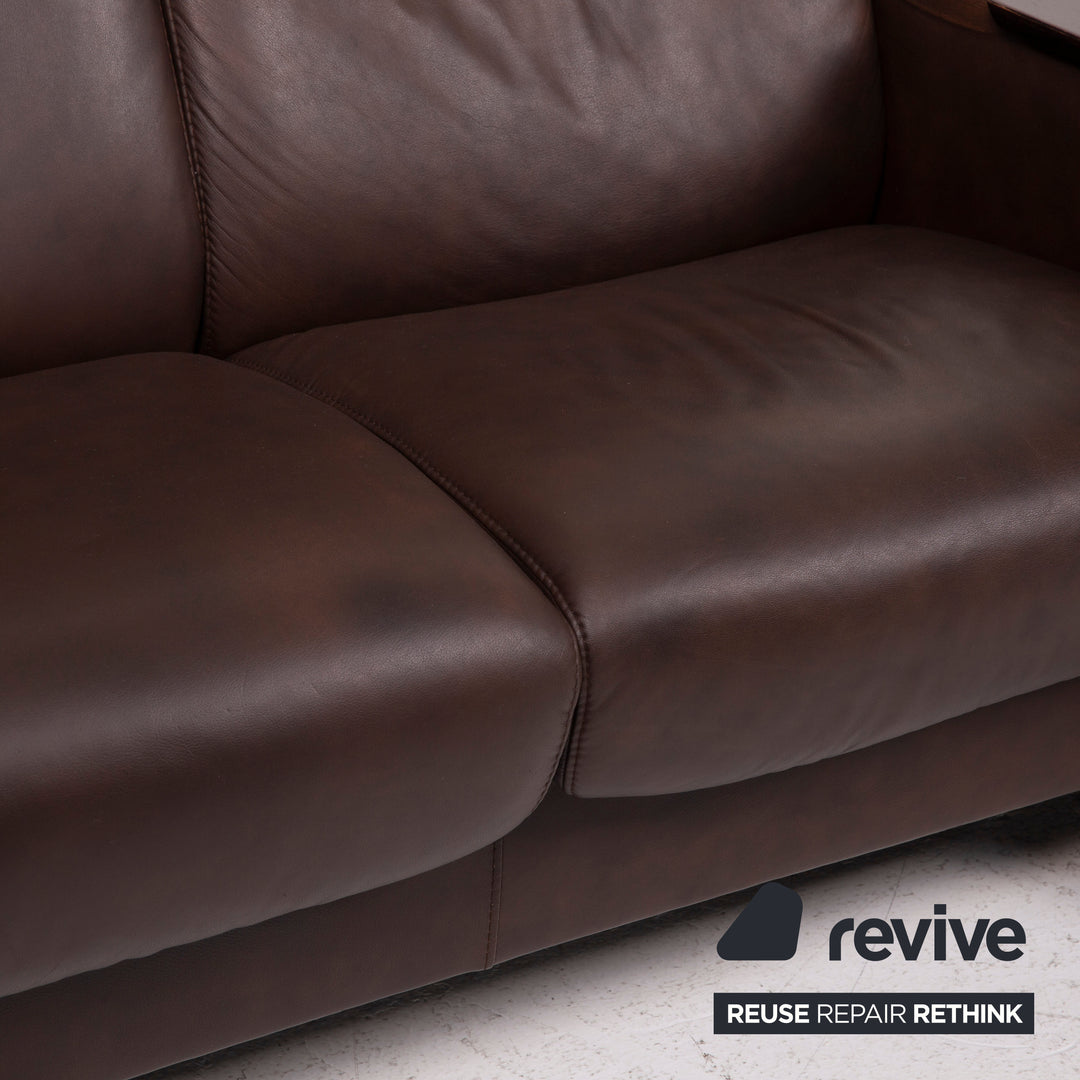 Stressless Arion Leder Sofa Dunkelbraun Dreisitzer Heimkino