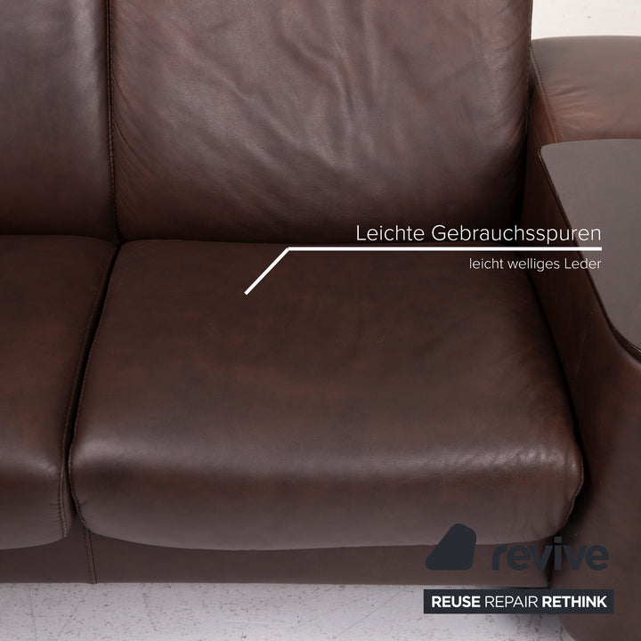 Stressless Arion Leder Sofa Dunkelbraun Dreisitzer Heimkino