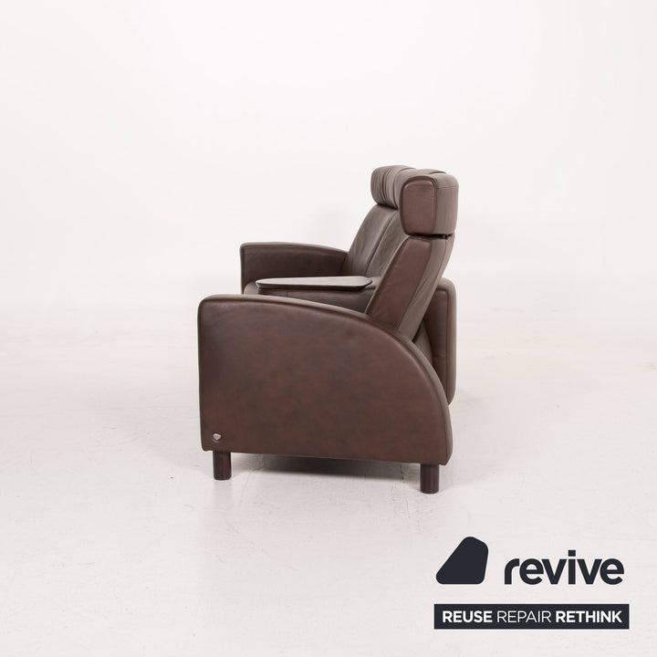 Stressless Arion Leder Sofa Dunkelbraun Dreisitzer Heimkino