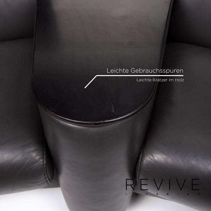 Stressless Arion leather sofa set anthracite gray 1x two-seater 1x stool home cinema sofa #13620