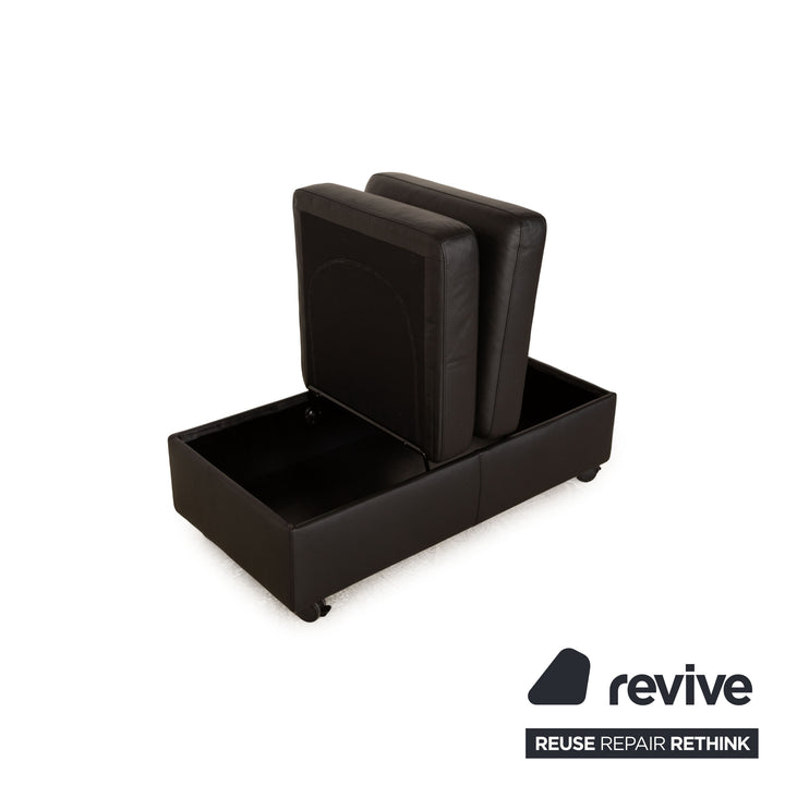 Stressless Arion Leder Sofa Garnitur Schwarz Zweisitzer Hocker manuelle Funktion Sofa Couch
