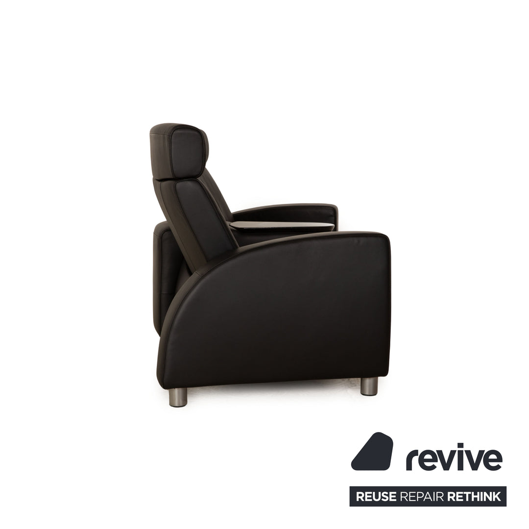 Stressless Arion Leder Sofa Garnitur Schwarz Zweisitzer Hocker manuelle Funktion Sofa Couch