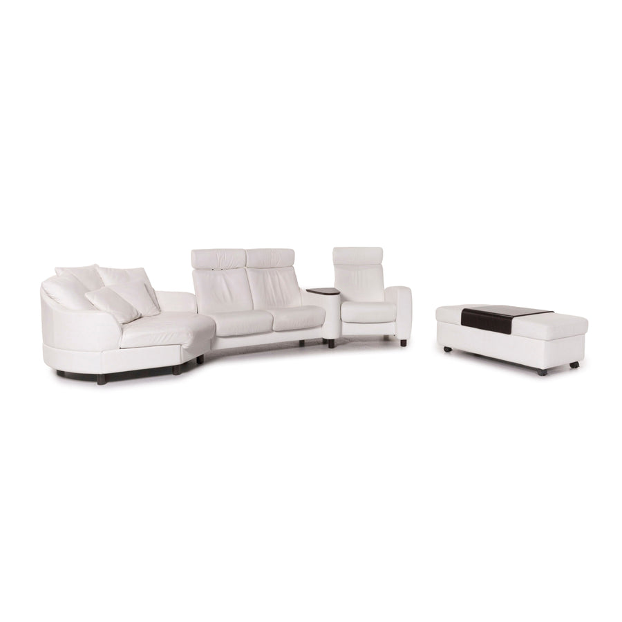 Stressless Arion leather sofa set white 1x corner sofa 1x stool #12461