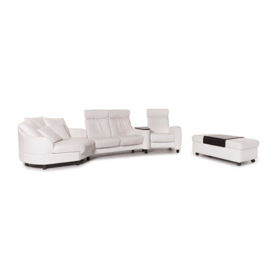 Stressless Arion Leder Sofa Garnitur Weiß 1x Ecksofa 1x Hocker #12461