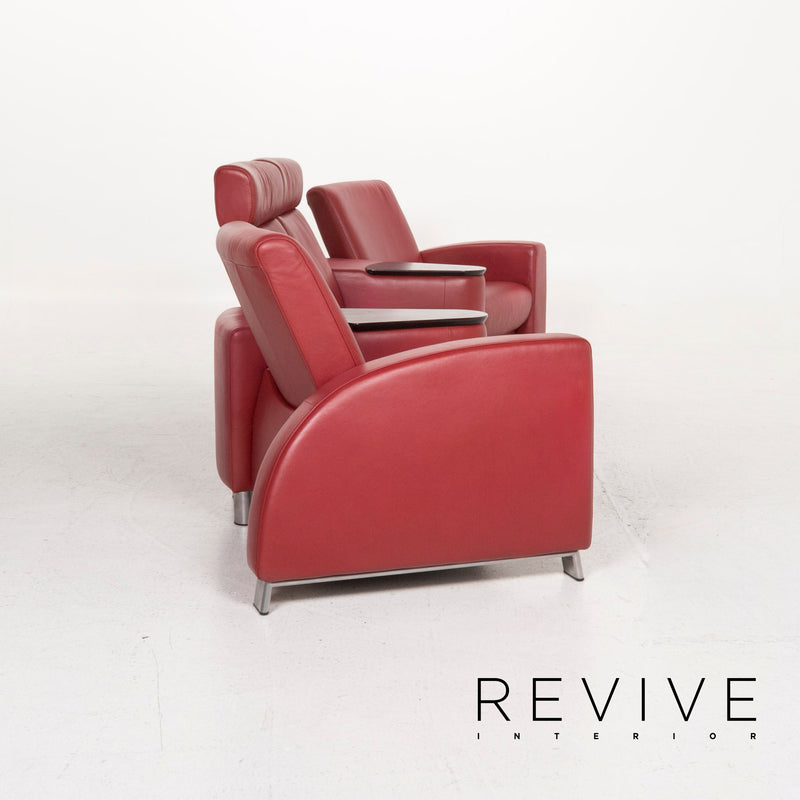 Stressless Arion Leder Sofa Rot Viersitzer Funktion Homekino 