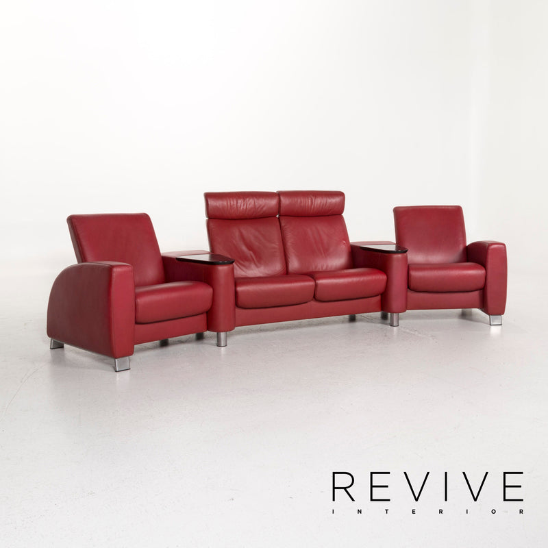 Stressless Arion Leder Sofa Rot Viersitzer Funktion Homekino 