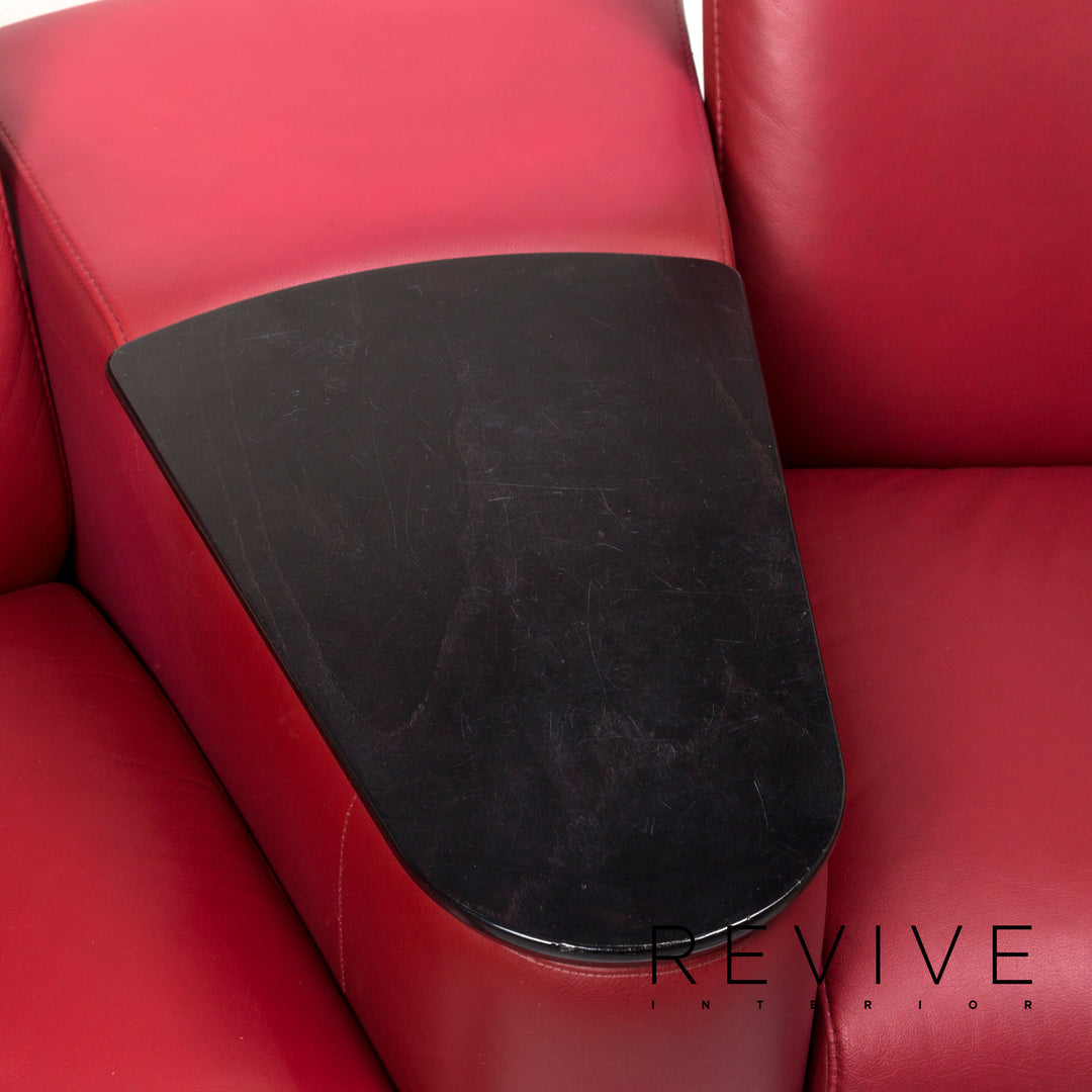 Stressless Arion Leder Sofa Rot Viersitzer Funktion Homekino #12775