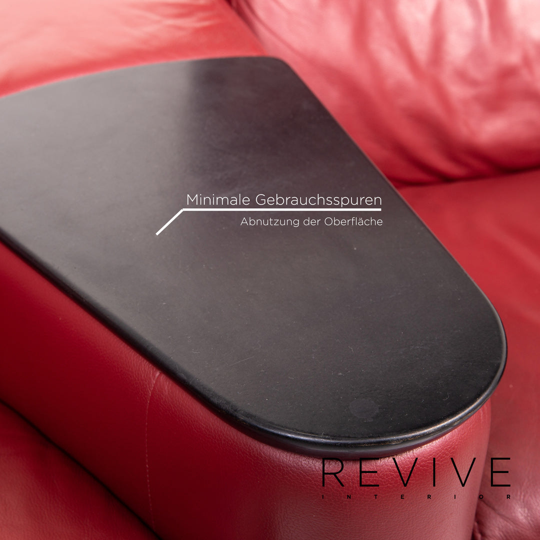 Stressless Arion Leder Sofa Rot Zweisitzer Funktion Heimkino #13466