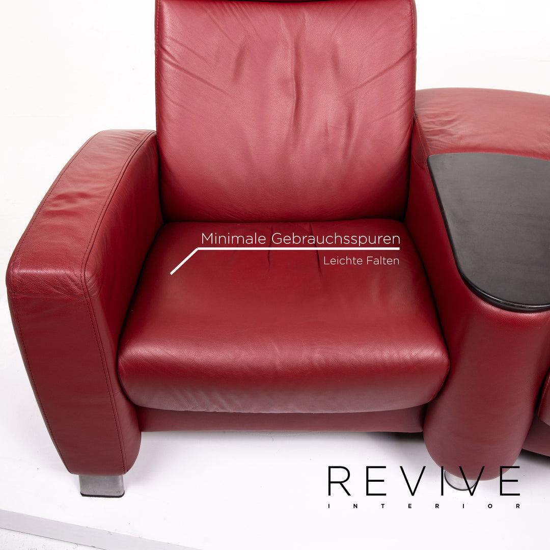 Stressless Arion Leder Sofa Rot Zweisitzer Funktion Heimkino #13466