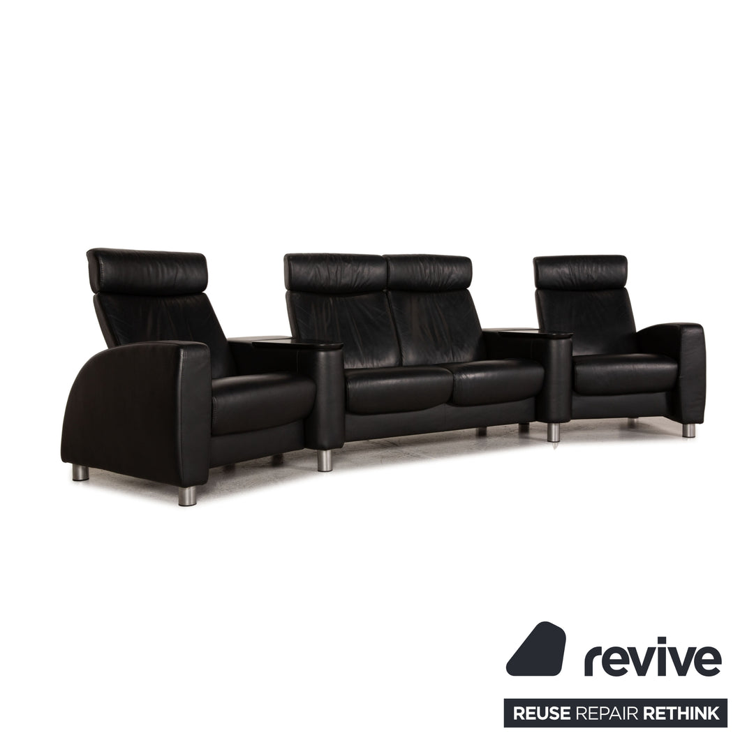 Stressless Arion Leather Sofa Black Four seater couch feature