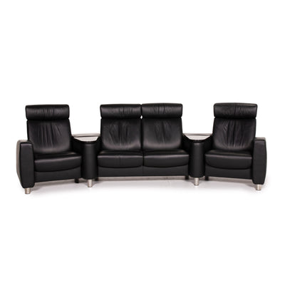 Stressless Arion Leder Sofa Schwarz Viersitzer Funktion Stauraum Funktion #14305