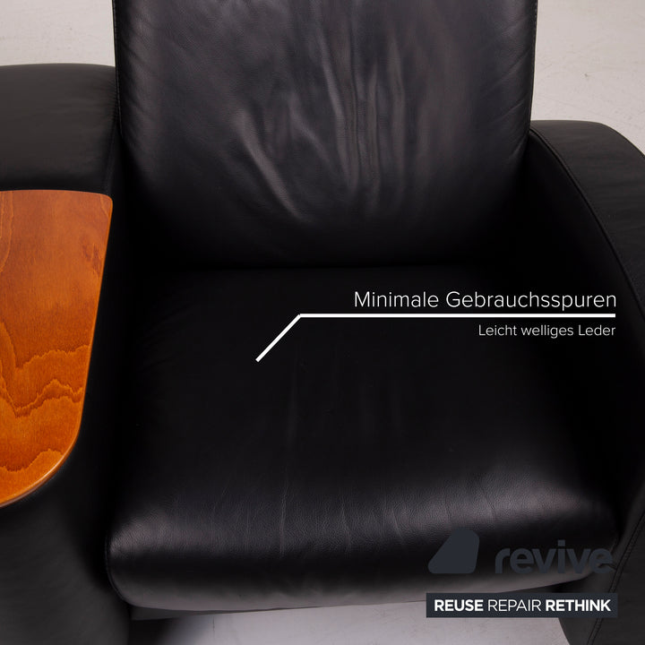 Stressless Arion Leder Sofa Schwarz Zweisitzer Heimkino Funktion Couch #15363