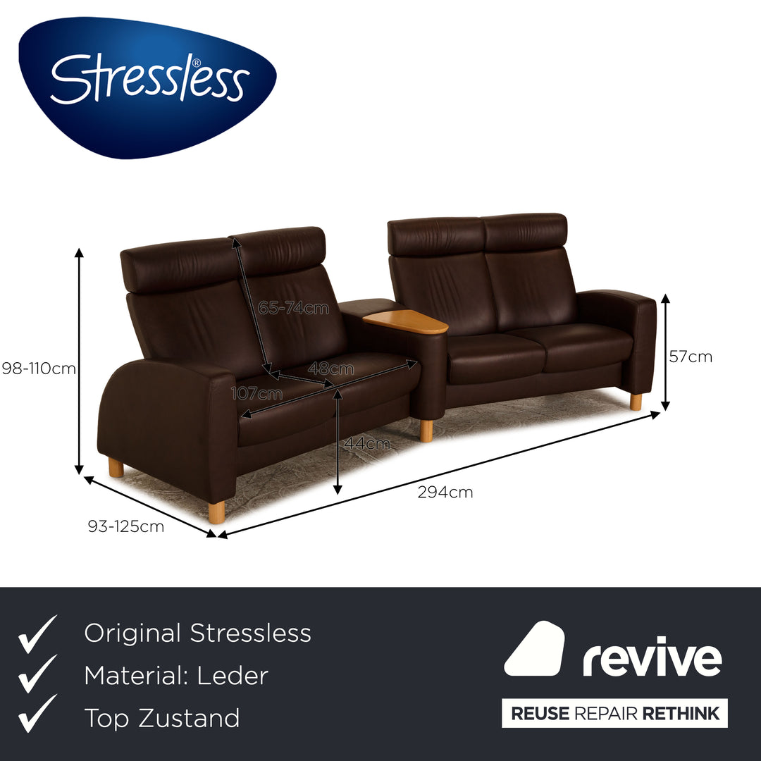 Stressless Arion Leder Viersitzer Braun Sofa Couch manuelle Funktion