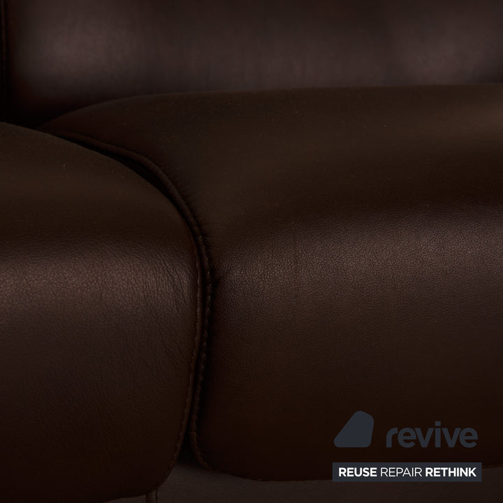 Stressless Arion leather four seater brown sofa couch manual function