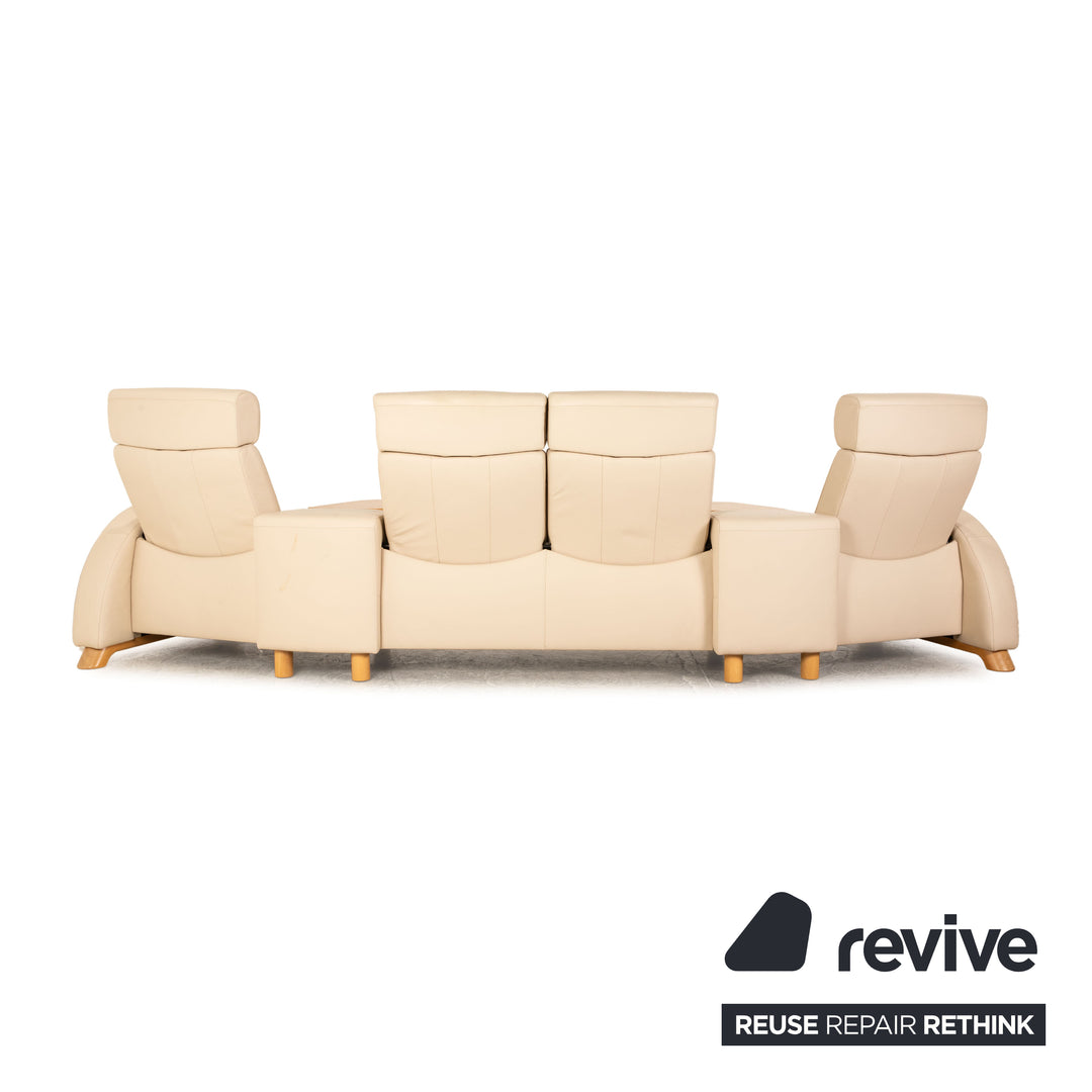 Stressless Arion Leder Viersitzer Creme manuelle Funktion Relaxfunktion Sofa Couch