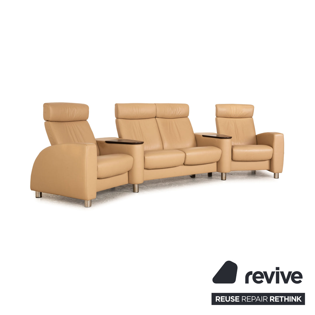 Stressless Arion Leder Viersitzer Creme manuelle Relaxfunktion Funktion