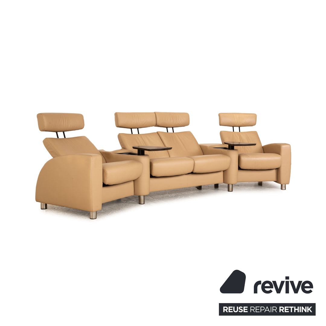 Stressless Arion Leder Viersitzer Creme manuelle Relaxfunktion Funktion