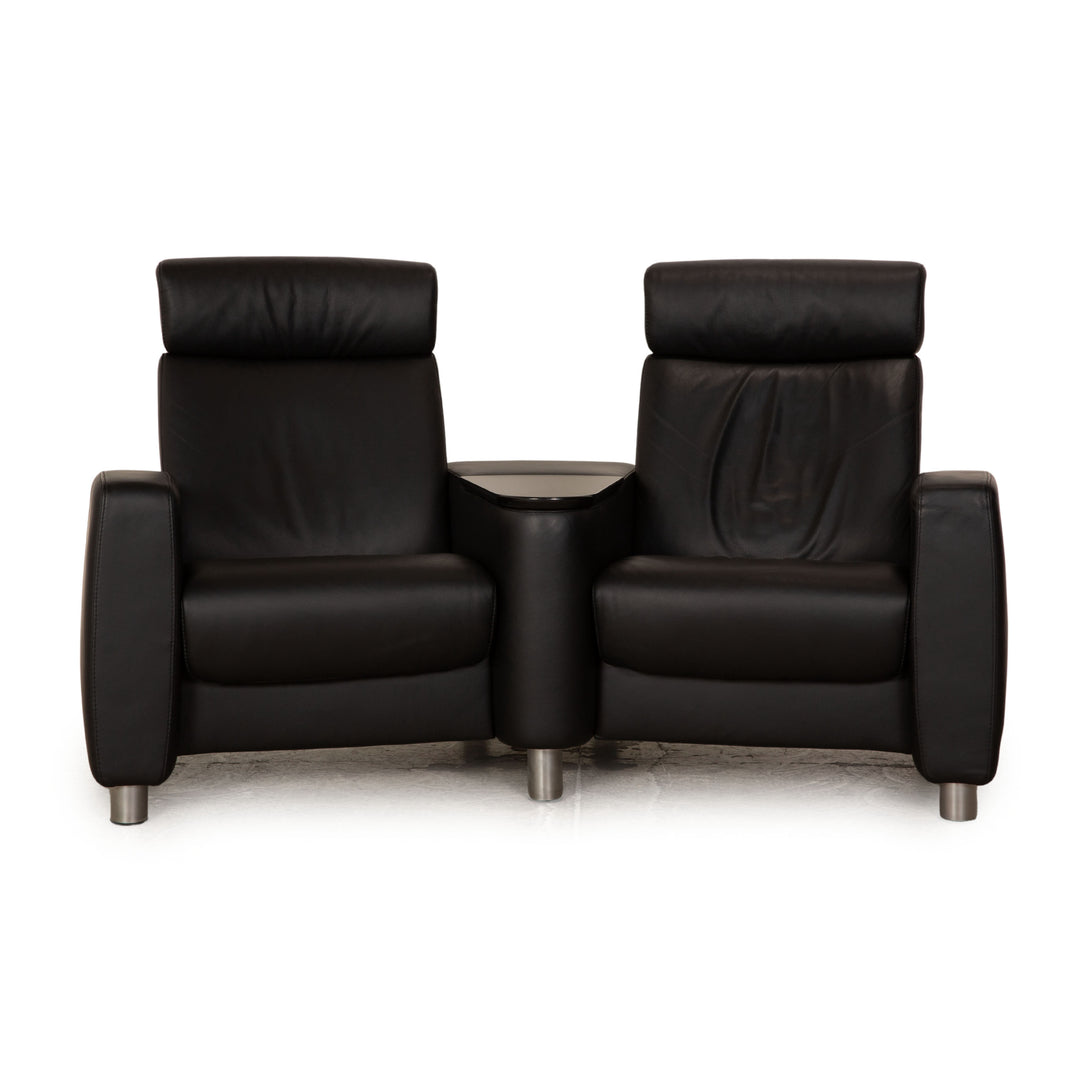 Stressless Arion Leder Zweisitzer Schwarz manuelle Funktion Sofa Couch