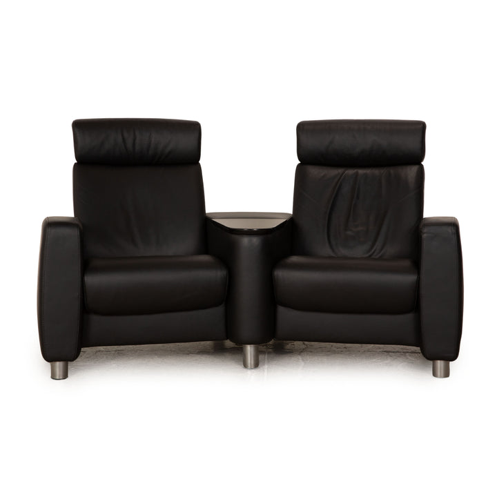 Stressless Arion Leder Zweisitzer Schwarz manuelle Funktion Sofa Couch