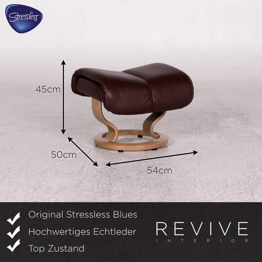 Stressless Blues Leder Sessel inkl. Hocker Aubergine Relax Funktion #9799