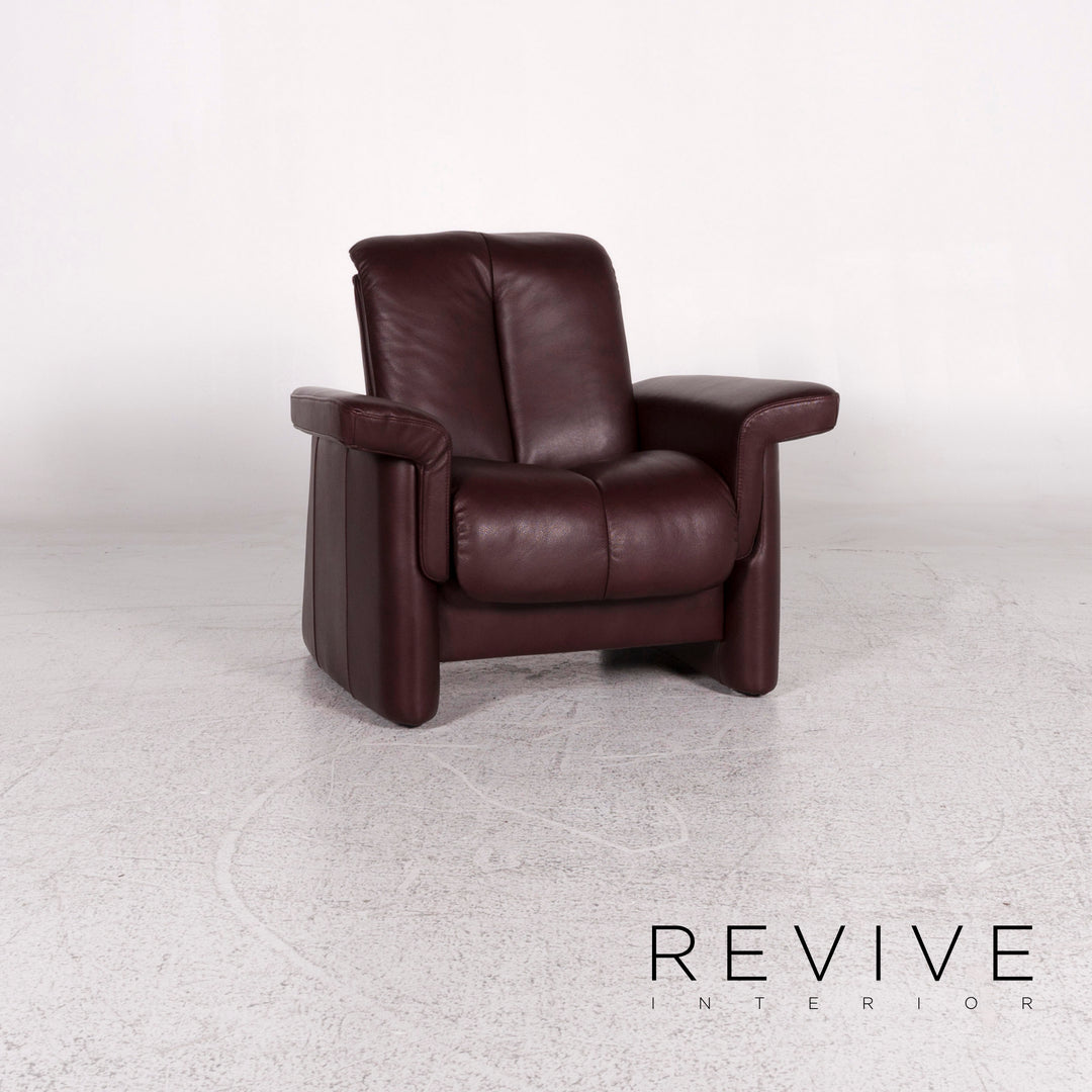 Stressless Blues Leder Sessel inkl. Hocker Aubergine Relax Funktion #9799