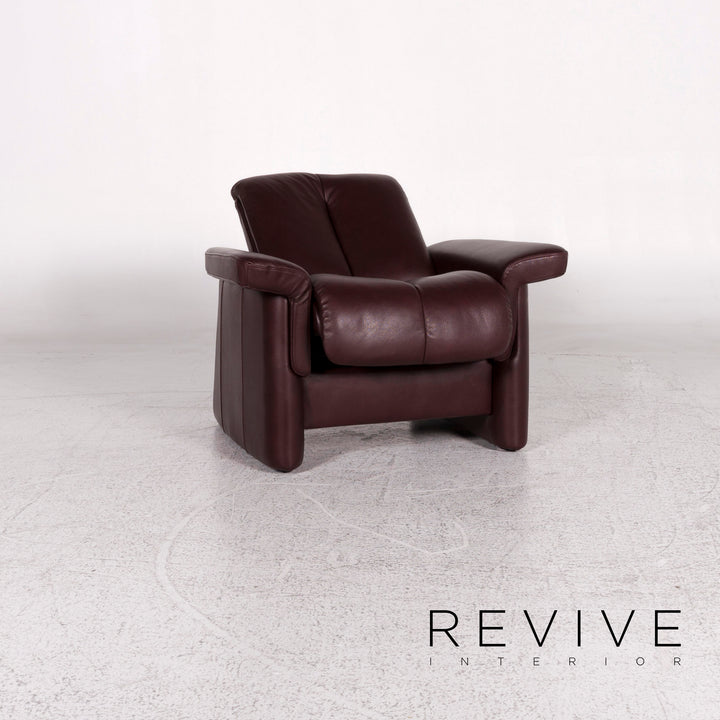 Stressless Blues Leder Sessel inkl. Hocker Aubergine Relax Funktion #9799
