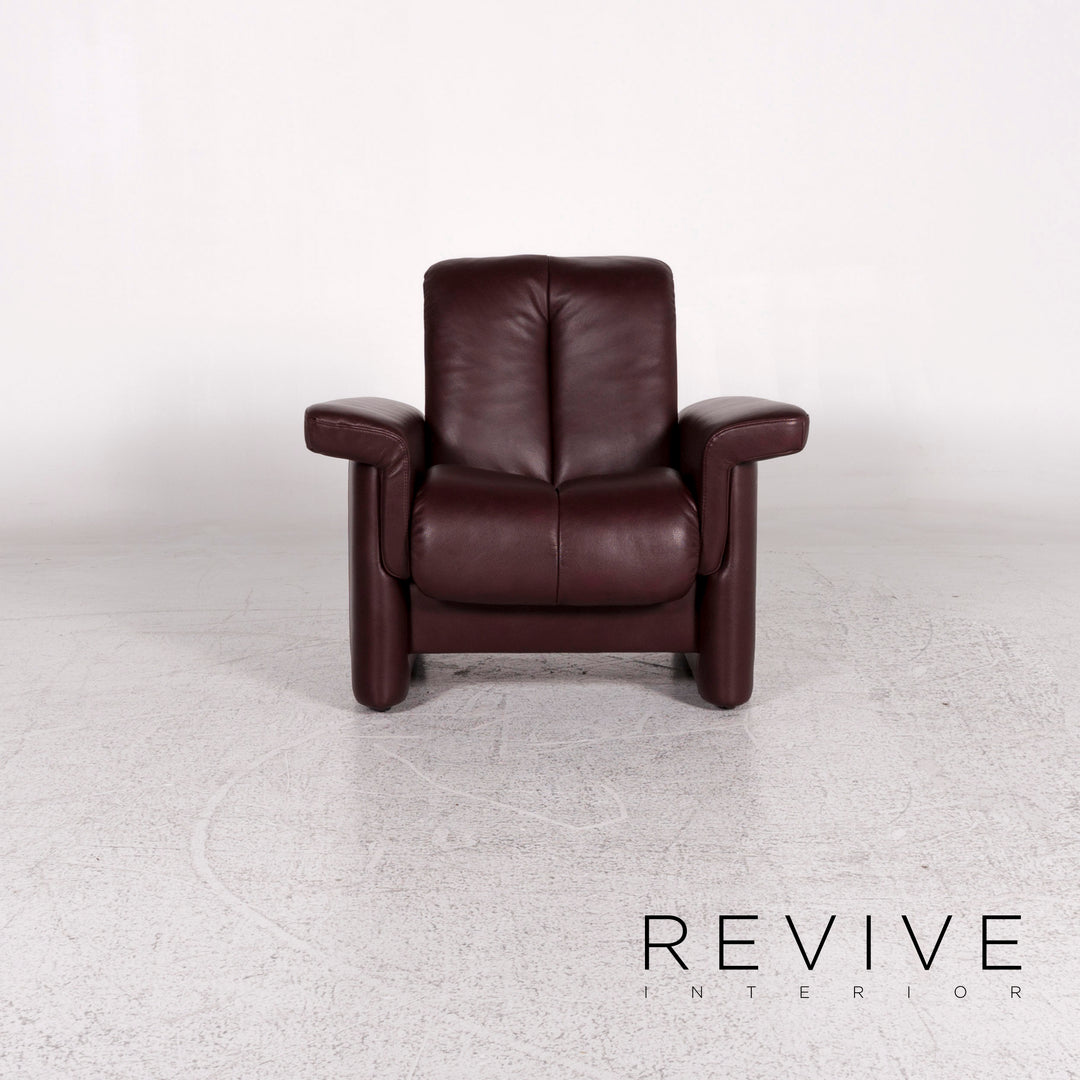 Stressless Blues Leder Sessel inkl. Hocker Aubergine Relax Funktion #9799
