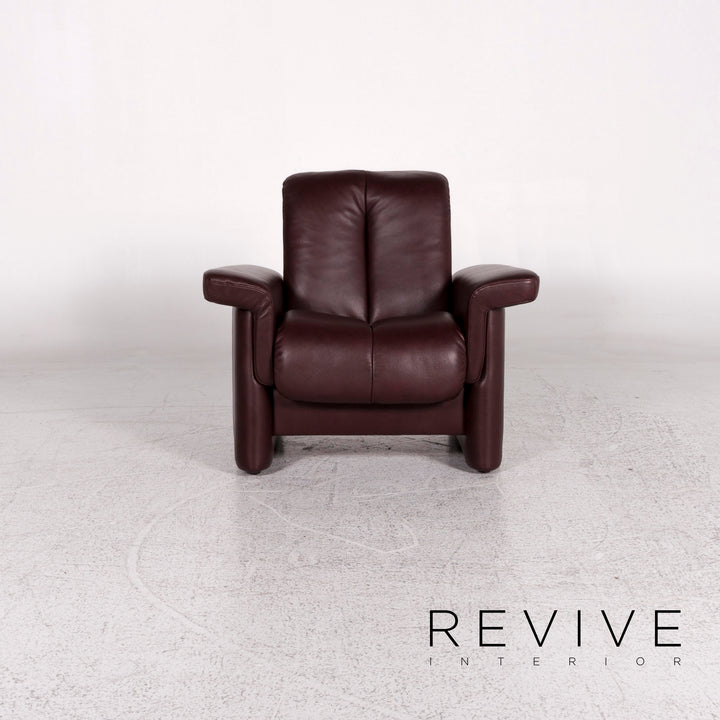 Stressless Blues Leder Sessel inkl. Hocker Aubergine Relax Funktion #9799