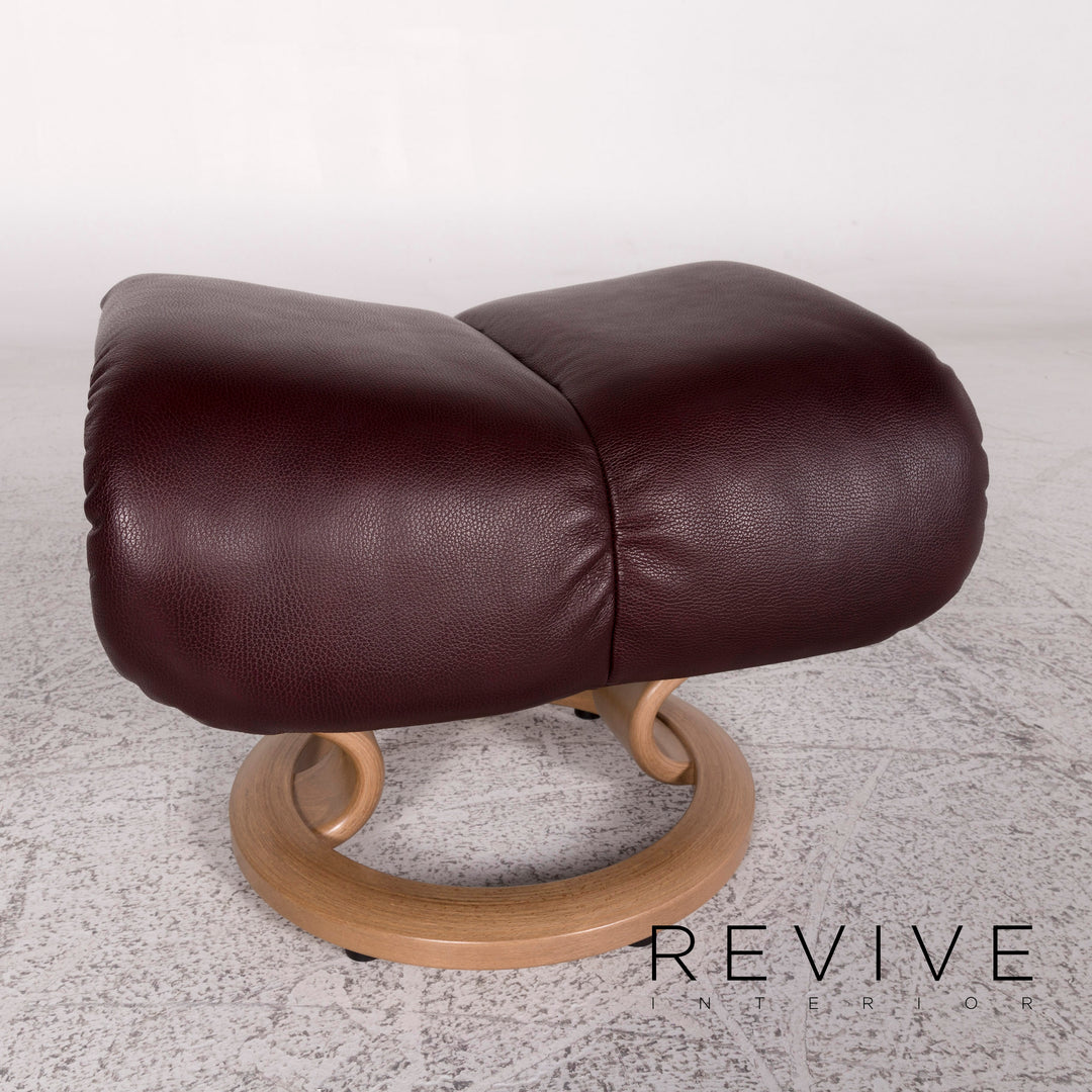 Stressless Blues Leder Sessel inkl. Hocker Aubergine Relax Funktion #9799