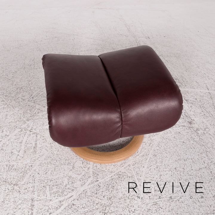 Stressless Blues Leder Sessel inkl. Hocker Aubergine Relax Funktion #9799