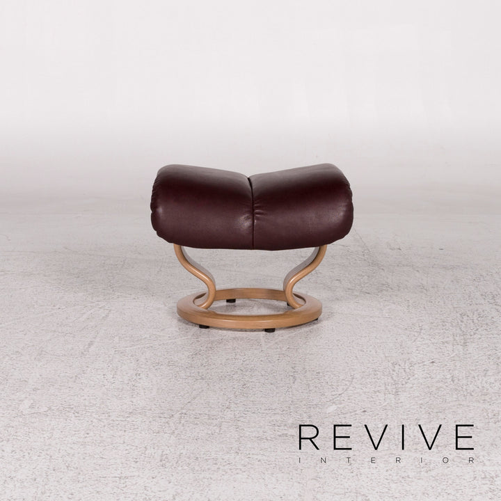 Stressless Blues Leder Sessel inkl. Hocker Aubergine Relax Funktion #9799